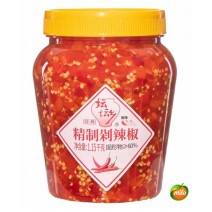 One bottle of chopped chili peppers from Tantan Township