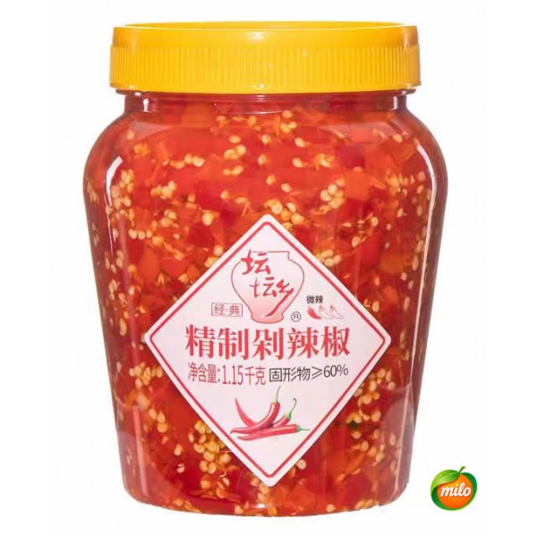 One bottle of chopped chili peppers from Tantan Township