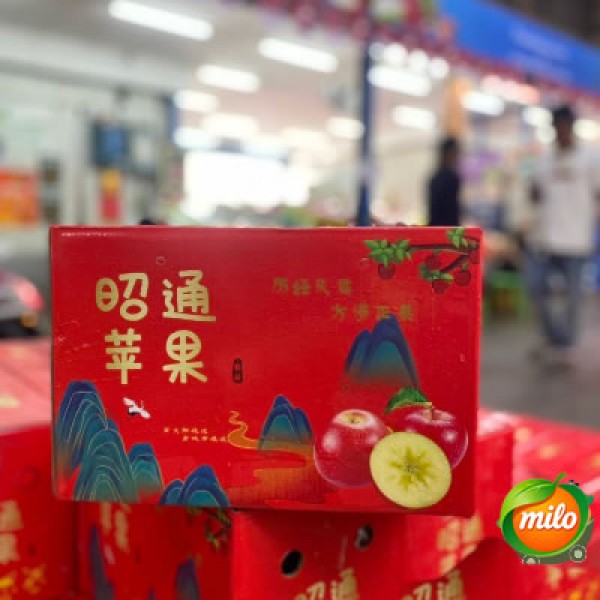 A Chinese gift box of 12 sugar-filled apples 